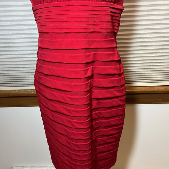 AA STUDIO AA Size 12 Red Dress with neckline stones/ embellishments - Picture 3 of 11